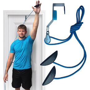 Shoulder Pulley with Over The Door Hook - Improve Shoulder Mobility and Range of Motion - Scratch Resistant Padding to Protect Your Door