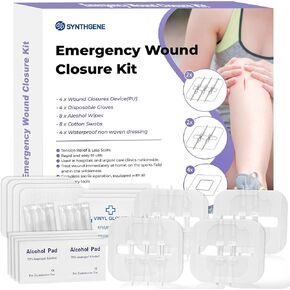 Wound Closure Strips - 4 Pcs Butterfly Bandaids Extra Large Emergency Laceration Closures Kits Bandages for Big Wound Care, All in One Hospital Grade Rapid Skin Closure Zip Stitch for Home, Outdoor