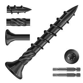 #9 x 3 Inch Deck Screws (158Pcs) 2lb. Carbon Steel, Yellow, Flat Head, Rust Resistant epoxy Coated, with T25 Star Bit