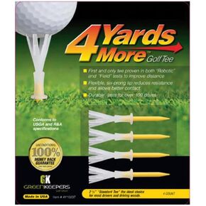 4 Yards More Golf Tee - 2 3/4" Standard (4 Yellow Tees)