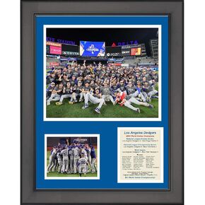 HOFSM.COM Hall of Fame Sports Memorabilia Framed Los Angeles Dodgers 2024 World Series Champions 11"x14" Baseball Three Photo Collage
