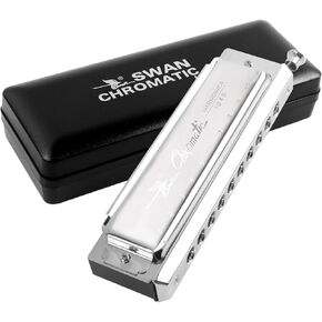 Chromatic Harmonica Forerunner 2.0,12 Hole 48 Tone Mouth Organ Harmonica without Valve,Transparent ABS Comb,for Player, Beginner,Adults (Forerunner 2.0 1248)