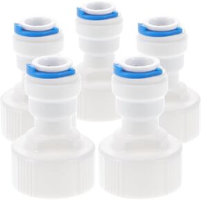 DOITOOL 5Pcs Hose Adjustable Joints Pvc to Garden Hose Adapter 3/4 to 3/8 Quick Connect Fittings Straight NPT Thread Adapter 3/8 to Garden Hose Adapter 1/4 to 3/8 Adapter