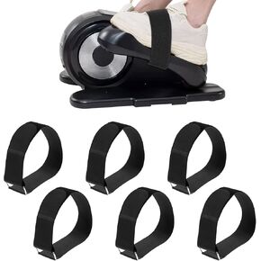 6pcs Adjustable Bike Pedal Straps, Exercise Straps for Elliptical Machines, Under the Desk Leg Training Exerciser Fitness Strap, Foot Pedal Resistance Band, Machine Pedal Straps, Exercise Bike Pedal S