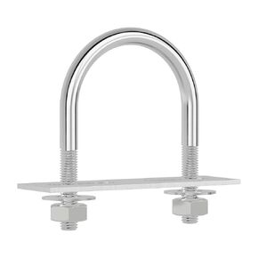 304 Stainless Steel Round Bend U-Bolts 1.3"(33mm) Inner Width 2.09"(53mm) Length M6 with Nuts, Frame Plate, Washers, Accessories for Boat Trailer Axle Sailboat Trailer