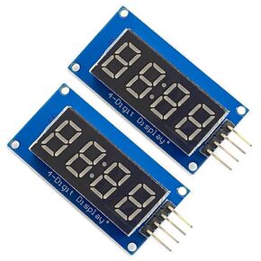 Kiro&Seeu 2PCS TM1637 4 Bits Digital Tube LED Display Module with Clock Display TM1637 Relay Board Compatible with Ar-duino UNO R3