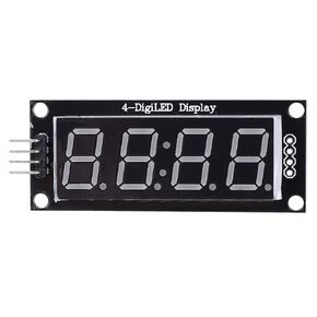 4 Digit 7 Segment Digital Tube TM1637 Drive Chip Decimal Display Board LED Clock Bar Arra Digital Optoelectronic Module for 2-Pin Digital I/O Connection Components