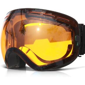 COPOZZ Ski Goggles, G1 OTG Snowboard Snow Goggles for Men Women Youth, Interchangeable Double Layer Anti Fog UV Protection