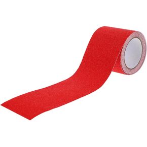 TEHAUX Anti Slip Tape for Stairs, 3.93 Inch x 16 FT Stair Treads Non Skid Tape Red, Abrasive Tape for Stairs Steps, Indoor Outdoor Step Warning Tape for Tub Pools Floor Bathrooms Stairs