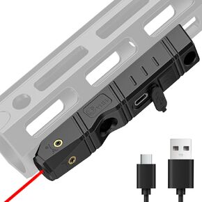 CVLIFE Rechargeable Laser Sight for Rifle, Green/IR/Red Laser Sight Compatible with M-Lok Rail, Tactical Visible Green Red Laser Beam, Invisible Infrared Laser Beam for Night Vision