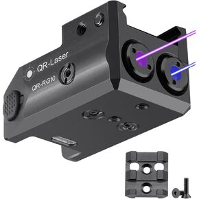 Dual Blue Purple Laser Sights with Removable Rail Adapters, Duo-Laser Sight Combo for Pistols with Picatinny Rail Mount, Rechargeable with USB Charging Cable