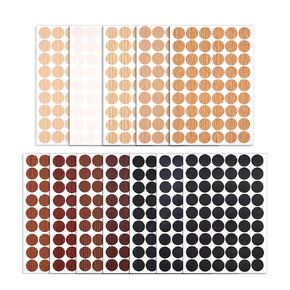 648pcs Screw Cover Stickers, 12 Colors Wood Stickers Wood Colors Furniture Stickers Self Adhesive PVC Material Screw Cover Stickers Round Screw Covers Caps for Furniture Cabinet Door
