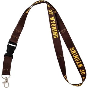 Desert Cactus University of Wyoming Lanyard UWYO Cowboys Car Keys ID Badge Holder Keychain Detachable Breakaway Snap Buckle (Brown)