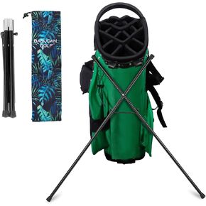 Black Golf Bag Stand Attachment with Screw and Carry Bag - Strengthen Alluminum Alloy Foldable Golf Stand Legs Only - Easy Carry Portable Stand for Golf Bag - Attachable Golf Club Bag Accessories