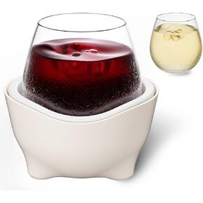 Stemless Wine Chiller – Compact Small Cooler for Stemless Glassware, Elegant Wine Accessories for Indoor & Outdoor Use, Perfect Wine Gifts for Enthusiasts