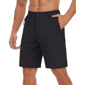 TACVASEN Men's Hiking Cargo Shorts Lightweight Quick Dry Water Resistant Stretch Golf Shorts for Outdoor Fishing Travel