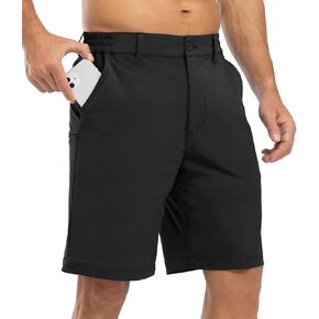 شورت جولف رجالي من BGOWATU شورت قابل للتمدد مناسب للجفاف كاجوال للمشي لمسافات طويلة للصيف مع جيوب