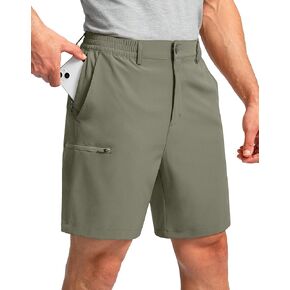 Pinkbomb Men's Golf Shorts with 6 Pockets Stretch Quick Dry Hiking Work Dress Shorts for Men (Grey Sage, 3X-Large)