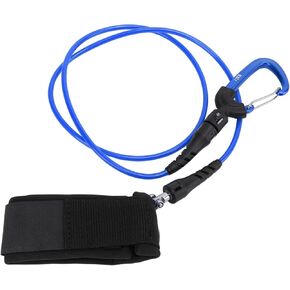 Alomejor Diving Safety Lanyard Rope, Durable Freediving Lanyard Leash Cable with Wristband Carabiner for Underwater Sports(blue)
