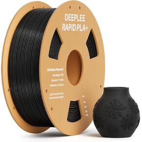 Rapid PLA Plus Filament 1.75mm, High Speed 3D Printer Filament Up to 600mm/s, PLA+ Filament Dimensional Accuracy +/- 0.02 mm Fits Most FDM 3D Printer, Cardboard Spool Black 1kg
