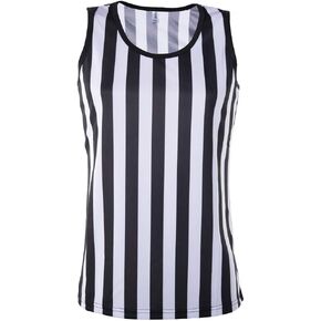 Mato & Hash Women’s Referee Tank Top | Striped Uniform Shirt for Waitresses Referee Costume Halloween