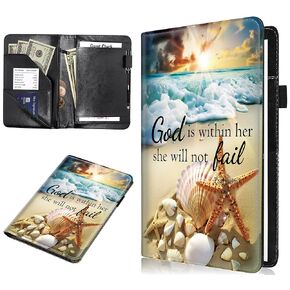 RYUITHDJP Server Book for Waitress, Waitress Books with Zipper Pocket Beach Quote Design Serving Book Organizer Restaurant Guest Check Presenter Fit for Serving Aprons
