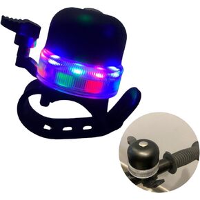 LED Light Up Bike Bell for Kids & Adults, 3 Modes of Light Bicycle Bell with Loud Crisp Sound