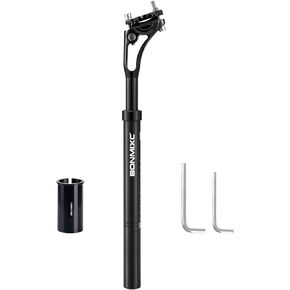 Suspension Seatpost 300lb Support for Larger & Tall Riders, 30.4 400mm, Adjustable Two-Way-Bolt Clamp, Reduce Wind Drag, Anti-Slip Shock Absorber Setback Bike Seat Post