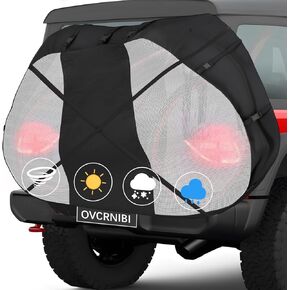 Bike Cover for Transport on Rack, Travel Bike Cover,Bike Covers for 1,2 Bikes on Rear Bike Rack,600D Heavy Duty Bicycle Cover,Electric Bike Cover, with Two Elastic Straps