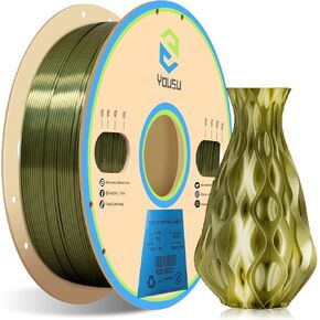 YOUSU Silk Dual Color PLA Filament 3D Filament Coextrusion PLA Multicolor PLA Filament 1.75mm (± 0.03 mm) Compatible with Most of 3D Printer, 250g*4 Color Pack
