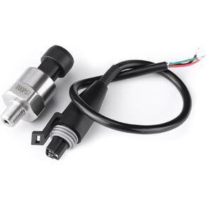 Oil Pressure Sensor, 200PSI Oil Pressure Switch, 1/8"NPT Thread Steel Fuel Pressure Regulator with Connector Harness Oil Pressure Sensor Switch Oil Air 1PCS (200PSI)