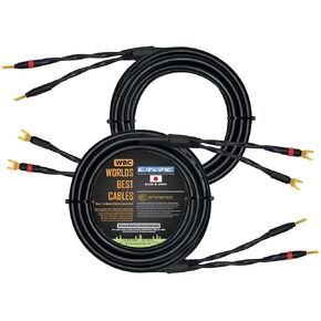 WORLDS BEST CABLES 20 Foot - Canare 4S11 – Audiophile Grade - HiFi Star-Quad Speaker Cable Pair with Eminence Gold Banana & Spade Connectors