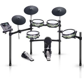 ACE-510 Electric Drum Set with 10'' Drum Pads, 12'' Full Silicone Cymbals with Choke, Restore Authentic Drum Sound and Percussive Feel, Bluetooth Connection, Suitable for Professional Player