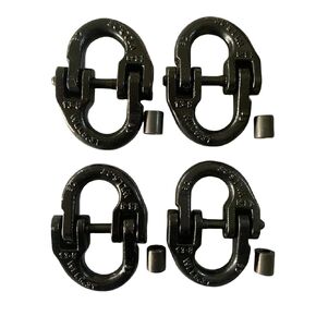 1/2" Trailer Safety Chain Connector Link Tow Hitch Chain Connecting Hammerlock Coupling Link Towing Lifting Trucks Accessories 4pack G80 Alloy Steel 12,000 lbs Working Load Limit Black