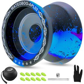 WATIEOBOO R8 Responsive Yo yo Professional، ألعاب يويو معدنية للأطفال البالغين المبتدئين، استبدال محمل يويو غير المستجيب لمشغل يويو المتقدم + أداة حمل إزالة + محور (رمادي ثنائي المعدن)