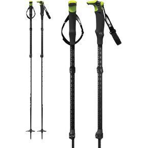 VIA Carbon Fiber Backcountry Touring Ski Poles, Lightweight Ergonomic Adjustable Skiing Poles, All Snow Conditions, Foam Grips, Designed in BC, Canada, 2022