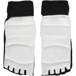 Foot Guard, 2Pcs Taekwondo Foot Guard Boxing Ankle Support for Kickboxing Gym Training(S-Black and White)