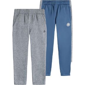 RBX Boys' Active Sweatpants - 2 Pack Performance Fleece Jogger Track Pants - Athletic Sweatpants for Boys (Sizes: 8-16)