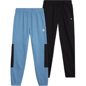RBX Boys' Active Sweatpants - 2 Pack Performance Fleece Jogger Track Pants - Athletic Sweatpants for Boys (Sizes: 8-16)