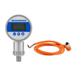 MEASUREMAN Digital Remote Pressure Gauge, 270° Rotatable Body, RS485 Data Transmission, 3-Digit LED Display for Precision Pressure Monitoring