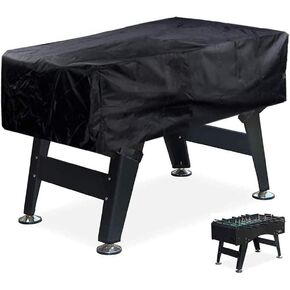 J&C Foosball Table Cover Outdoor Waterproof 420D Soccer Table Cover with Adjustable Buckle Patio Party Game Table Cover for Indoor Foosball Table Anti Sunlight Black (black)