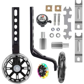 Training Wheels for Bike,with Axle Extenders,Compatible for Bikes of 12/14/16/18/20 Inch,Flash Mute Wheel,1 Pair