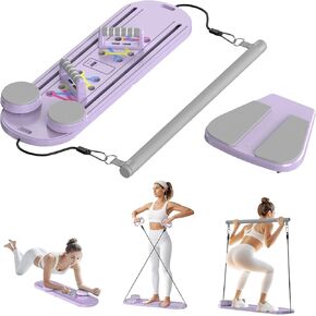 Pilates Board - 2024 Foldable Pilates Reformer Set, 5in1 Multi-Purpose Sliding Reformer Board for Home Gym, Compact Full-Body Workout Equipment