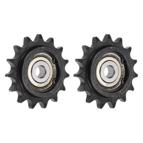 uxcell 2pcs ANSI #40 / DIN(ISO)08A Roller Chain Idler Sprocket 10mm Bore, 1/2" Pitch, Hardened 15 Tooth Tensioner Sprocket, Insert Single Bearing (B Type)