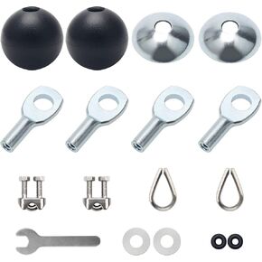 17Pcs Cable Attachments for Gym, Solid Rope Attachment for 5mm Fitness Pulley Cable Machine Gym Equipment for Home Gym Cable Replacement Parts Rope Attachment(17)