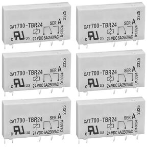 700-TBR24 Relay (Pack of 6) - 6A 250VAC 24VDC 5Pins Power Relay for Allen-Bradley CAT700-TBR24