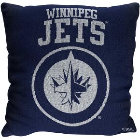 NORTHWEST NHL Decorative Pillows- Enhance Your Space with Woven Throw Pillows - 14" x 14" - Playing Field at Your Home (Winnipeg Jets - Navy)