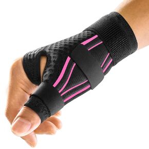 FREETOO Ergonomical Thumb Brace Support Right Hand or Left Hand for Arthritis Pain and Support, Thumb Spica Splint for Trigger Thumb, Thumb Stabilizer for Tendonitis, Sprain (S/M White/Black)