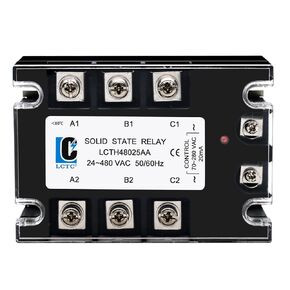 3 Phase Solid State Relay SSR-25AA AC to AC (Input70-280V AC Output 24-480V AC) Solid State Switch 240Vac(AC to AC 25A)