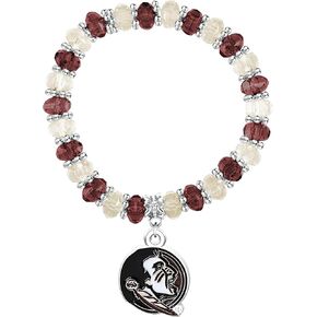 NCAA Florida State Seminoles Two-Tone Beaded Bangle Bracelet